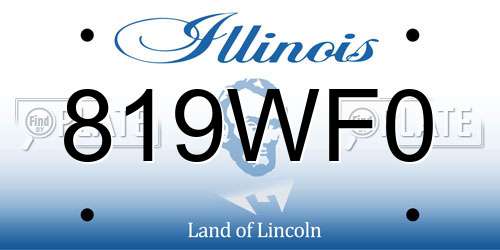 819WF0 Illinois License Plate