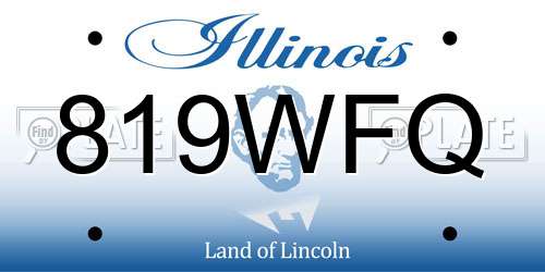 819WFQ Illinois License Plate
