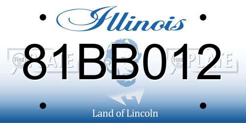 81BB012 Illinois License Plate