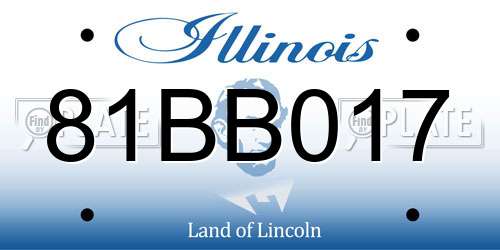 81BB017 Illinois License Plate