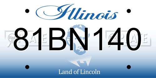 81BN140 Illinois License Plate