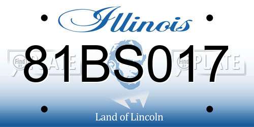 81BS017 Illinois License Plate