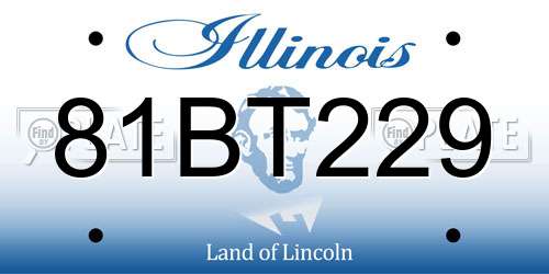 81BT229 Illinois License Plate