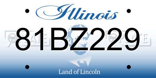 81BZ229 Illinois License Plate