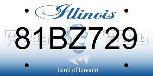 81BZ729 Illinois License Plate