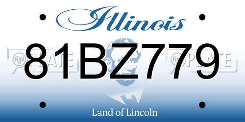 81BZ779 Illinois License Plate