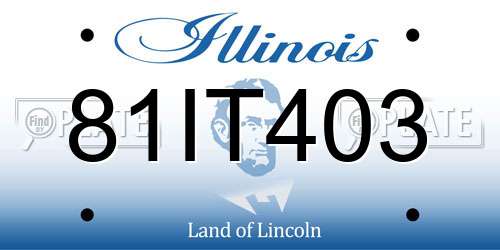 81IT403 Illinois License Plate