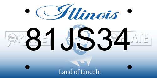 81JS34 Illinois License Plate