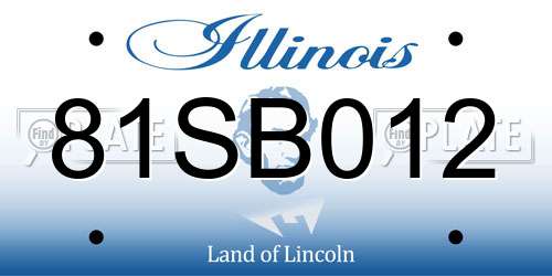 81SB012 Illinois License Plate