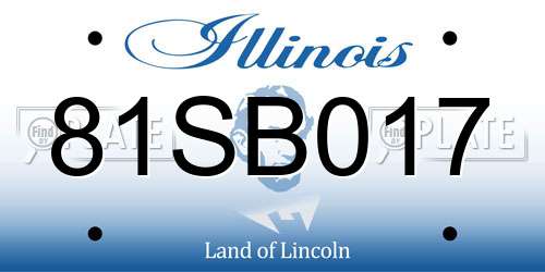 81SB017 Illinois License Plate