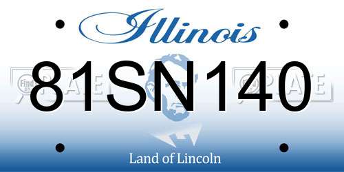 81SN140 Illinois License Plate