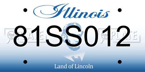 81SS012 Illinois License Plate