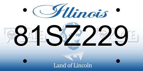 81SZ229 Illinois License Plate