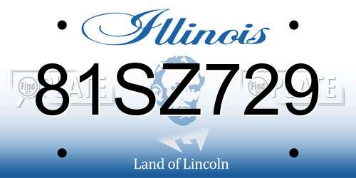 81SZ729 Illinois License Plate