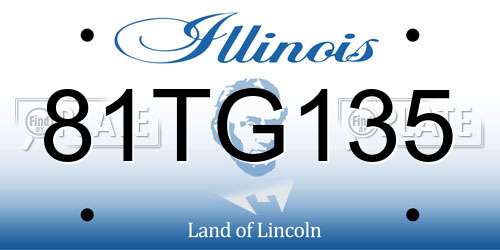 81TG135 Illinois License Plate