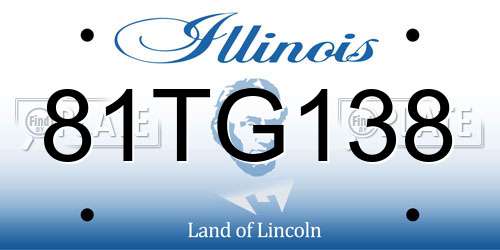 81TG138 Illinois License Plate