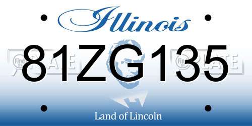 81ZG135 Illinois License Plate