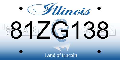 81ZG138 Illinois License Plate
