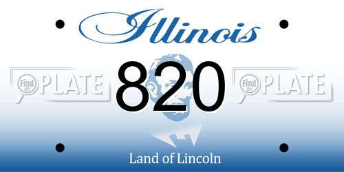 820 Illinois License Plate