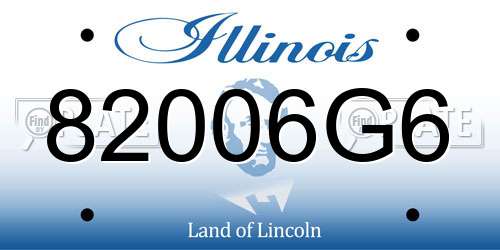 82006G6 Illinois License Plate