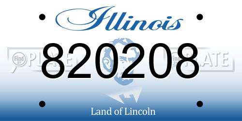 820208 Illinois License Plate