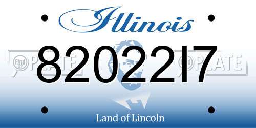82022I7 Illinois License Plate