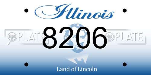 8206 Illinois License Plate