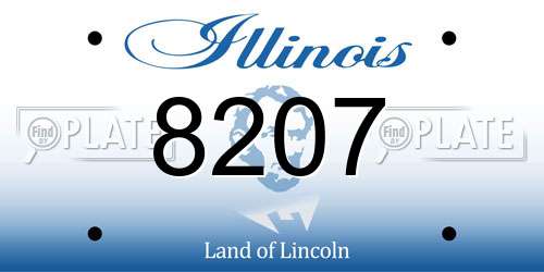 8207 Illinois License Plate