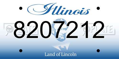 8207212 Illinois License Plate
