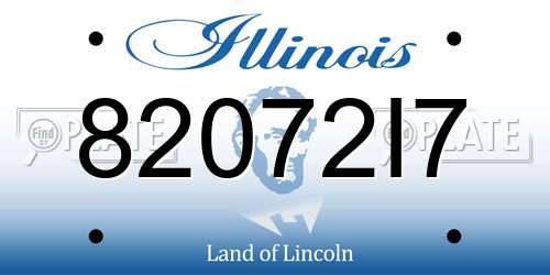 82072I7 Illinois License Plate