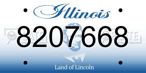 8207668 Illinois License Plate