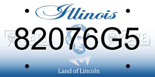 82076G5 Illinois License Plate