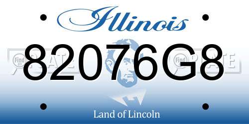 82076G8 Illinois License Plate