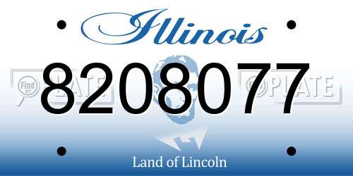 8208077 Illinois License Plate