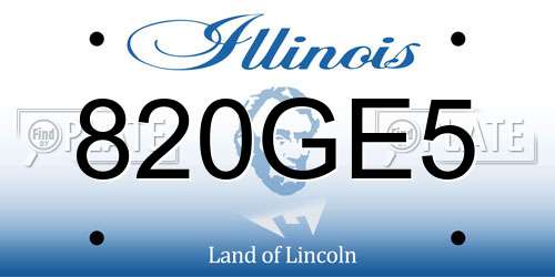820GE5 Illinois License Plate