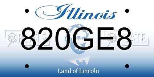 820GE8 Illinois License Plate