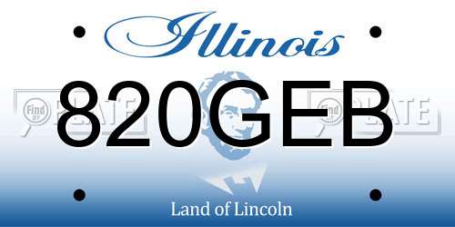 820GEB Illinois License Plate