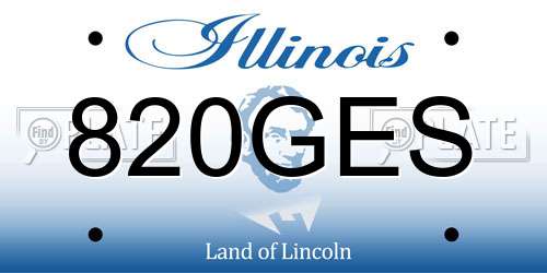 820GES Illinois License Plate