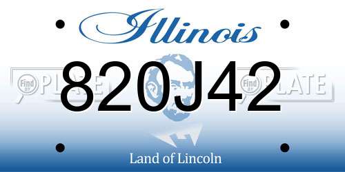 820J42 Illinois License Plate