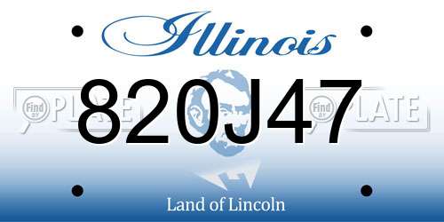 820J47 Illinois License Plate