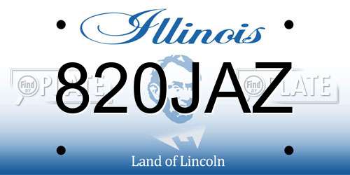 820JAZ Illinois License Plate