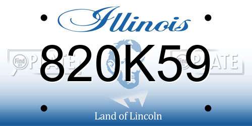820K59 Illinois License Plate