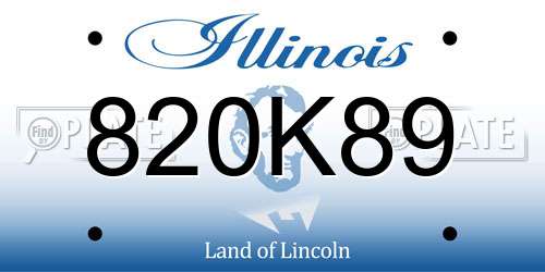 820K89 Illinois License Plate