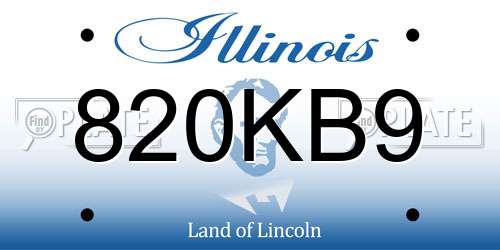 820KB9 Illinois License Plate