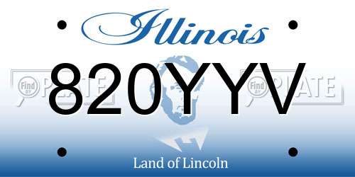 820YYV Illinois License Plate