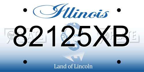 82125XB Illinois License Plate
