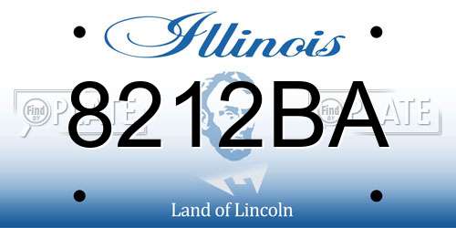 8212BA Illinois License Plate