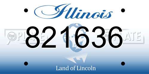 821636 Illinois License Plate