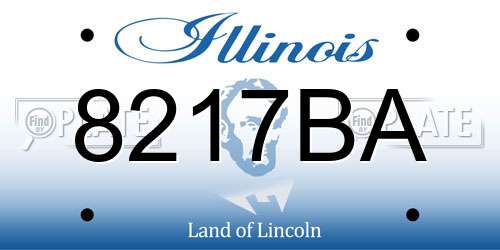 8217BA Illinois License Plate