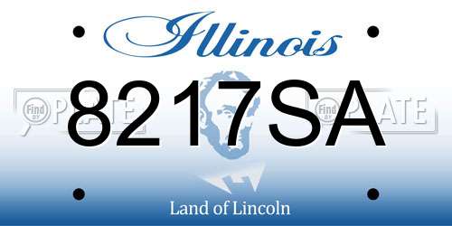 8217SA Illinois License Plate